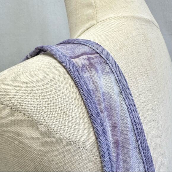 Urban Outfitters Ruched Lace-Up Mesh Tank Top Denim Jeans Print Size Medium - Picture 13 of 16